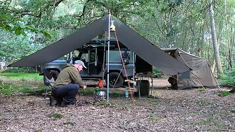 Woodland Solo Campout 4x4 Camper & Oztent