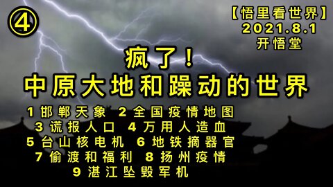 KWT2180(4)1邯郸天象2全国疫情地图3谎报人口4万用人造血5台山核电机6地铁摘器官7偷渡和福利8扬州疫情9湛江坠毁军机20210801-7【悟里看世界】