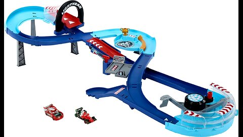 Disney and Pixar Cars Playset with 2 Toy Cars, Lightning McQueen & Francesco Bernoulli, GRC Jumping Raceway Track Set with Booster . Ready, set, JUMP into the race with the GRC Jumping Raceway playset and 2 character cars! ​Lightning McQuee