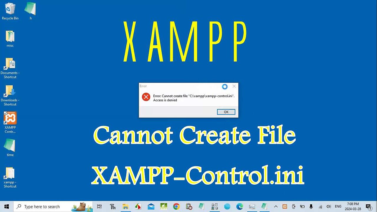 Xampp error cannot create file xampp control ini 