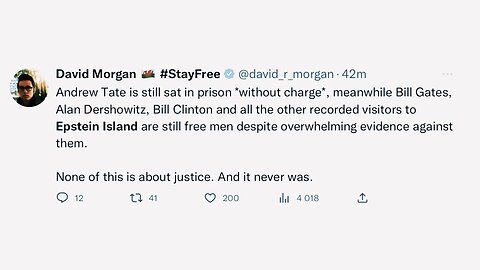 ANDREW TATE JAILED WITHOUT CHARGE BUT B. GATES (REGULAR AT EPSTEIN'S ISLAND) WALKS FREE | 17.02.2023