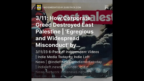 3/11: How Corporate Greed Destroyed East Palestine | Egregious & Widespread Misconduct by @Starbucks