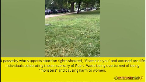 A passerby who supports abortion rights shouted, "Shame on you" and accused pro-life