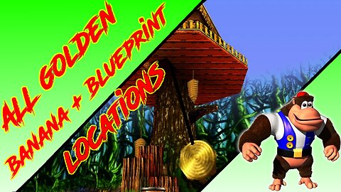 Donkey Kong 64 - Fungi Forest - Chunky Kong Golden Banana + Blueprint (Kasplat) Locations