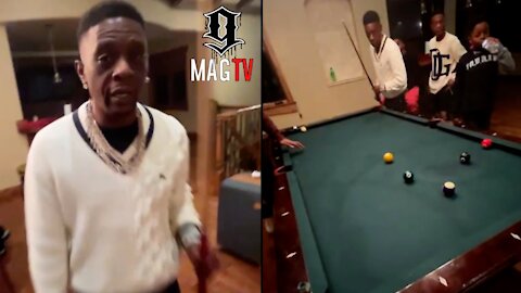 Boosie Shows Off His Pool Table Skills Against The Kids! 🎱