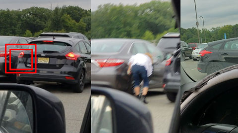 Woman Takes Ridiculously Long To Pull Out Of Parking Space, Smashes Car, And Casually Drives Away