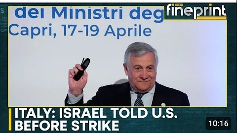 Italy says Isreal warned US about drone attack on Iran | Watch