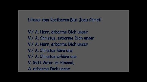 3/9 Litanei vom Kostbaren Blut Jesu Christi im Geiste der Liebesflamme