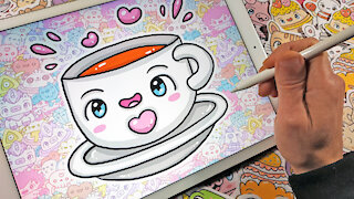 how to Draw Kawaii Coffee by Garbi KW