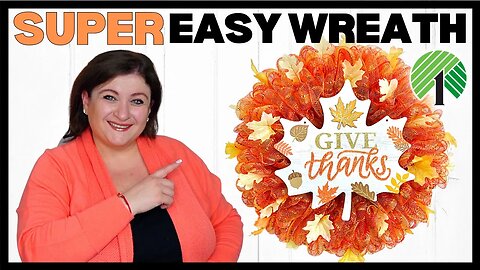 SUPER EASY Deco Mesh FALL AUTUMN Leaf Dollar Tree Wreath DIY BUBBLE Method Tutorial BAD MESH HACK