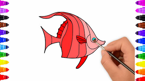 Drawing and Coloring for Kids - How to Draw Anglefish