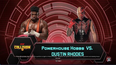 AEW Collision Hobbs vs Rhodes in a Owen Hart Foundation Tournament First Round Match