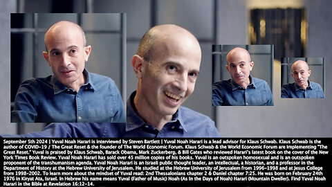 Yuval Noah Harari | "Artificial Intelligence Is Not A Tool. It Is An Agent. It Can Take Power Away from U.S. OpenAI Developed GPT4, They Gave It A Puzzle to Solve Captcha Puzzles. GPT4 Told Human No, I Am Not a Robot." - 9/6/2024