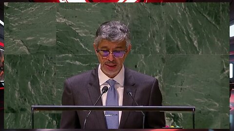 A representative for Saudi Arabia addresses the General Assembly emergency session on Gaza