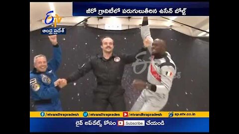 Usain Bolt Floats to Victory Racing Astronauts | in Zero Gravity Environment