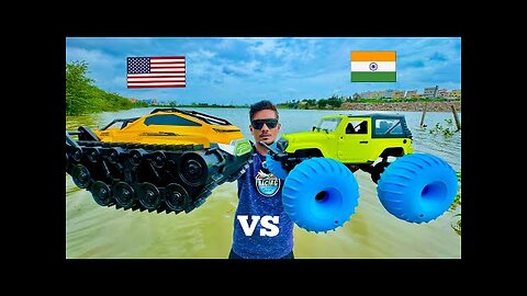 RC Amphibious Thar Vs RC New Armoured Tank on Water Test- Chatpat toy TV