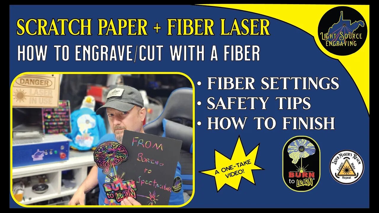 How To Engrave & Cut Scratch Paper With A Fiber Laser.