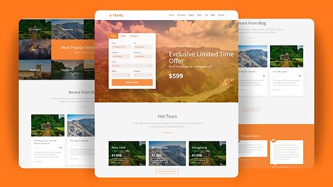 🌍 Responsive Tour & Travel Website with HTML, CSS, JS & Bootstrap || Free Source Code 🔔