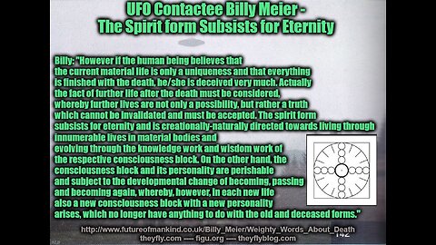 Billy Meier UFO Contact Reports - On what is Spirit