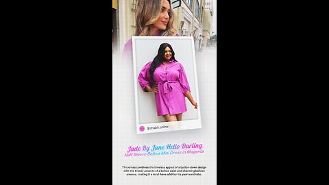 Jade By Jane Hello Darling Curvy+ Half Sleeve Belted Mini Dress in Magenta💜