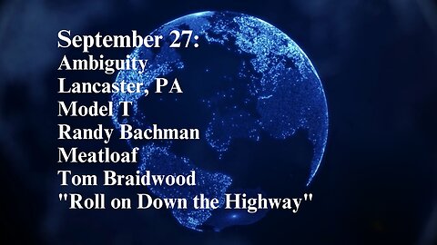 September 27: A Word, A Temporary Capital, Some Birthdays, and a Song, “Roll On Down the Highway”