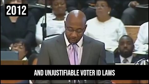 Democrat Senator Warnock vs Warnock On Voter ID