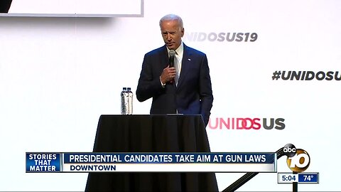 Presidential candidates take aim at President Trump, gun laws