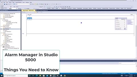 Studio 5000 Alarm Manager Things To Be Aware Of
