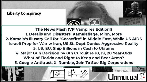 Liberty Conspiracy LIVE 8-6-24! VP Vampires, US Helps Prep Israeli War on Iran, Major Gun Cases!