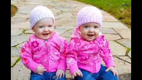 two cute baby