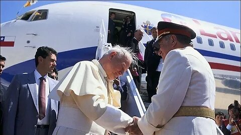 PAPA JUAN PABLO II 1 ABRIL 1987 CATEDRAL -LLEGADA AEROPUERTO,VISITA A PRESIDENTE PINOCHET LA MONEDA