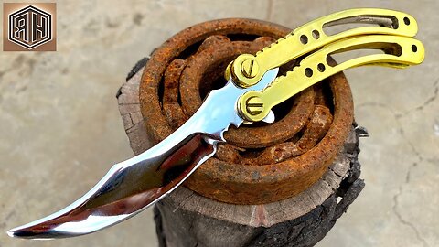 Turning a Rusty Bearing into a Beautiful but Razor Sharp BUTTERFLY KNIFE