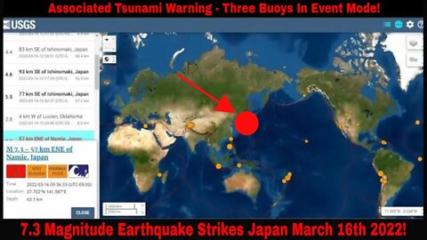 7.3 Magnitude Earthquake And Aftershocks Strike Japan March 16th 2022!