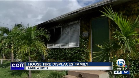 House fire displaces family in Lake Worth