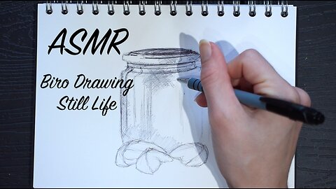 ASMR Quiet Sketching (No Talking) | Biro Honey Jar Still Life