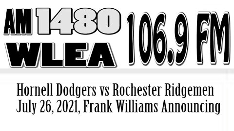 Wlea, Hornell Dodgers vs Rochester Ridgemen, July 27, 2021, Frank Williams