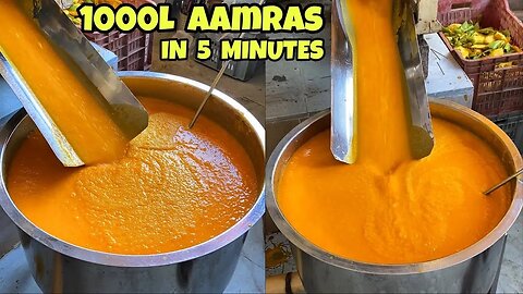 Mega Ras Factory | 1000L Aamras in 5 minutes😱 आम को बिना छीले ही बना दिया Mango Shake😳| Dil_seart