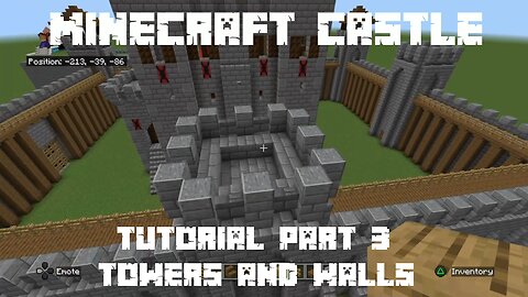 Build a Castle in Minecraft - Tutorial - Part 3/3 -Towers & Walls (Bedrock Edition 1.21.22)