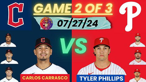 Philadelphia Phillies vs. Cleveland Guardians LIVE PLAY-BY-PLAY (07-27-24) #phillies #guardians #mlb