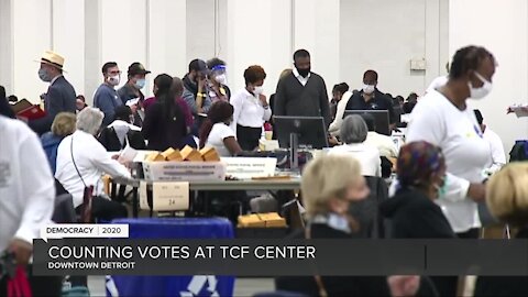 Counting votes at Detroit's TCF Center