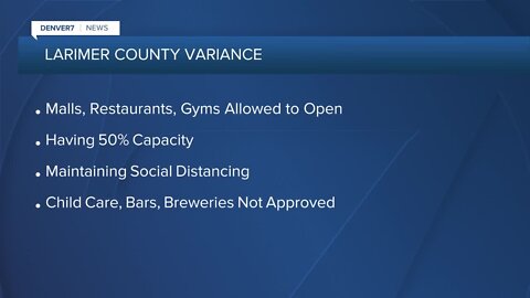 Larimer County granted partial variance allowing limited reopenings of restaurants, gyms, more