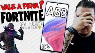 FORTNITE RODOU NO GALAXY A53 - QUE DECEPÇÃO!! E TESTE DE COD MOBILE