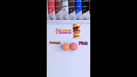 what do the colors of Dunkin Donuts mix to? #satisfying #mixingcolors #oddlysatisfying