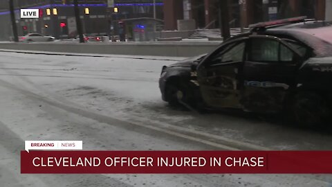 Cleveland police officer, teen injured in crash during pursuit with vehicle connected to kidnapping