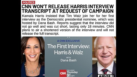 CNN Cut 60% of Interview as DEMANDED by Team Kamala