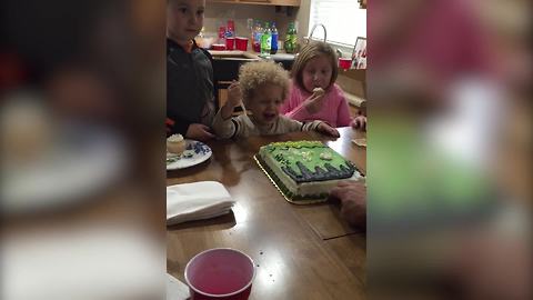 "Toddler Boy Shivers Angrily When His Birthday Cake Is Pulled Away from Him"