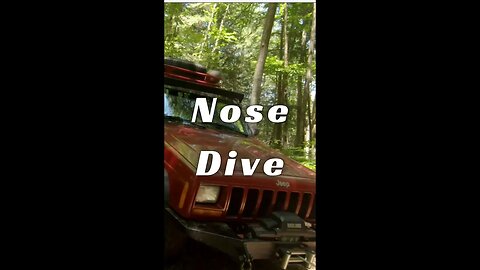 Nose Dive - Jeep Cherokee XJ Dropping into a Creek Crossing in the Pennsylvania Wilderness #shorts