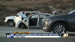 Child hospitalized after CBP pursuit and crash