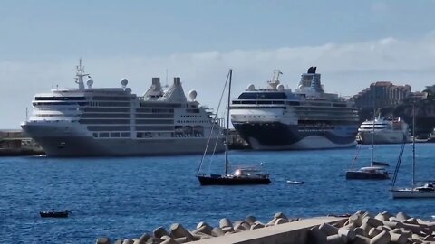 Funchal Harbour in Madeira Island.