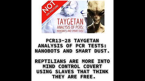 PCR13-28 TAYGETAN ANALYSIS OF PCR TESTS: NANOBOTS AND SMART DUST. REPTILIANS ARE MORE INTO MIND CONT